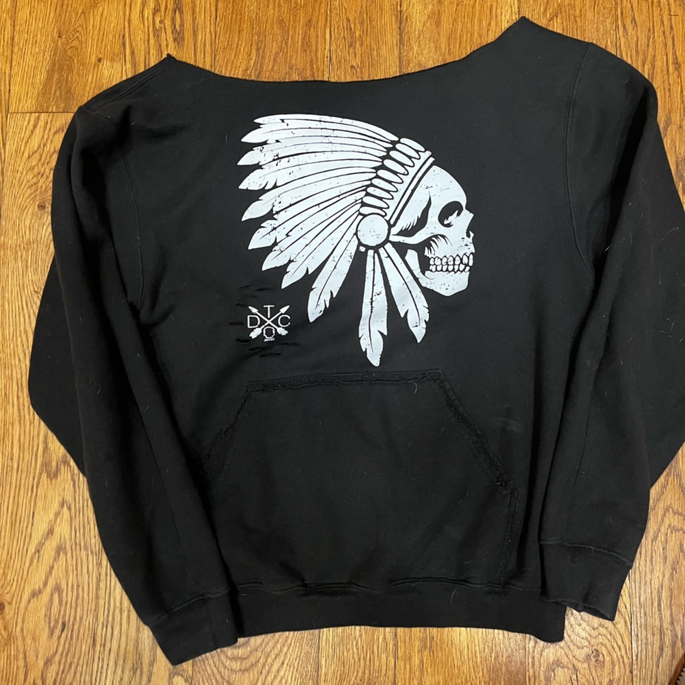 Off the shoulder woman’s sweatshirt